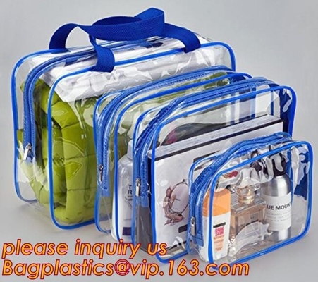 maak hangende toiletry zak voor reis waterdicht, de Vinyl Transparante van de Zak/Clear van pvc Kosmetische Toiletry Bag/PVC Zak van de Reismake-up