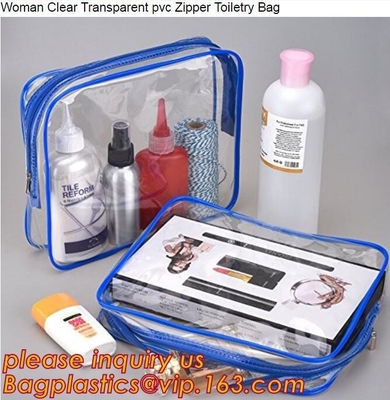 maak hangende toiletry zak voor reis waterdicht, de Vinyl Transparante van de Zak/Clear van pvc Kosmetische Toiletry Bag/PVC Zak van de Reismake-up