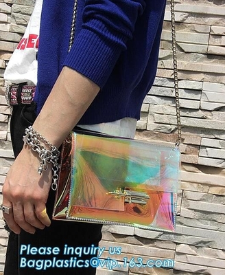 Van de de Schouderzak DIY van strand de Duidelijke pvc Transparante Koppeling Tote Bag, van de zak transparante duidelijke pvc van de suikergoedgelei cro van de de handtasschouder