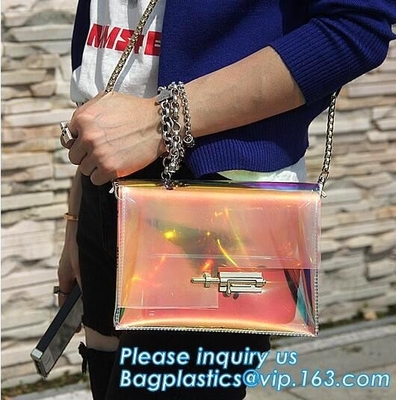 Van de de Schouderzak DIY van strand de Duidelijke pvc Transparante Koppeling Tote Bag, van de zak transparante duidelijke pvc van de suikergoedgelei cro van de de handtasschouder