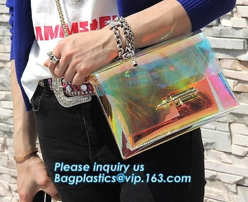 Van de de Schouderzak DIY van strand de Duidelijke pvc Transparante Koppeling Tote Bag, van de zak transparante duidelijke pvc van de suikergoedgelei cro van de de handtasschouder