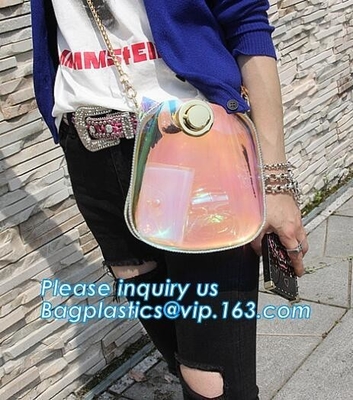 regelbare de totalisatorzak van pvc van schouderriemvrouwen nylon, van de de Schouderzak DIY van pvc van het de Zomerstrand de Duidelijke Transparante Koppeling Tote Bag