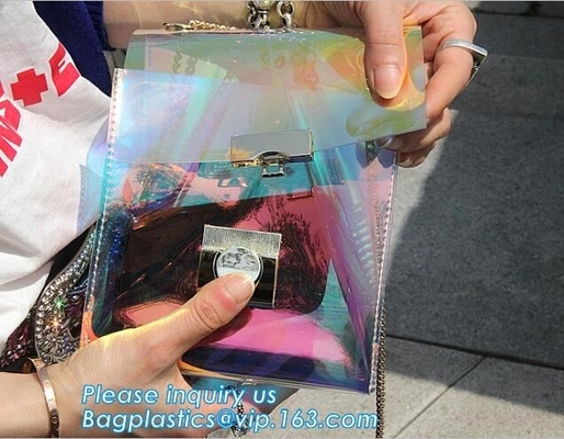 Van de Laserpvc van vrouwen maakt de Holografische van het de Kettings Dwarslichaam van de de Zakkoppeling de Schouderzak, Vrouwen Duidelijke de Totalisatorbedelaars waterdicht van de Veiligheidsschouder