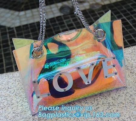 De Zak Vinylpvc Transparant Klein Tote Handbags Shopping Shoulder Bags, zak van het de schouderstrand van pvc de waterdichte, pa van het de zomerstrand