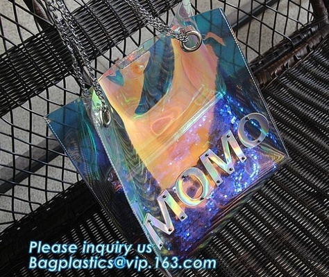 De Zak Vinylpvc Transparant Klein Tote Handbags Shopping Shoulder Bags, zak van het de schouderstrand van pvc de waterdichte, pa van het de zomerstrand