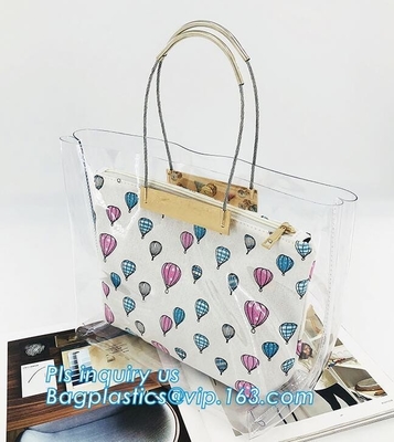 duidelijke pvc-van de het handvathandtas van de zakring de tienerhandtas, de handtas van het de zaksuikergoed van pvc Jelly Tote, strandhandtas, handvatdrager, zak