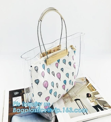 duidelijke pvc-van de het handvathandtas van de zakring de tienerhandtas, de handtas van het de zaksuikergoed van pvc Jelly Tote, strandhandtas, handvatdrager, zak