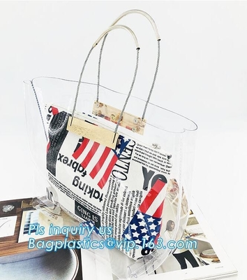 duidelijke pvc-van de het handvathandtas van de zakring de tienerhandtas, de handtas van het de zaksuikergoed van pvc Jelly Tote, strandhandtas, handvatdrager, zak