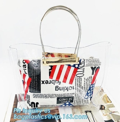duidelijke pvc-van de het handvathandtas van de zakring de tienerhandtas, de handtas van het de zaksuikergoed van pvc Jelly Tote, strandhandtas, handvatdrager, zak