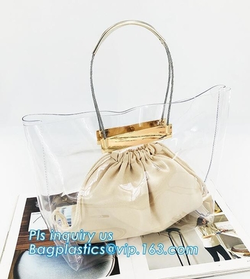 duidelijke pvc-van de het handvathandtas van de zakring de tienerhandtas, de handtas van het de zaksuikergoed van pvc Jelly Tote, strandhandtas, handvatdrager, zak