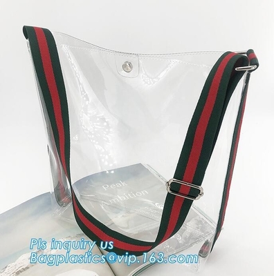 Het Strand van pvc Tote Shoulder Bag Gym Travel het winkelen zakken, in handtas van de de schouderzak van pvc van China de transparante, verpakking worden gemaakt die