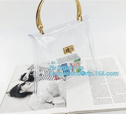 Ontruimen de manier transparante handtassen pvc-zak van de de capaciteitstotalisator van de schouderzak de grote voor vrouwen, is plastic duidelijk pvc van schouderpvc