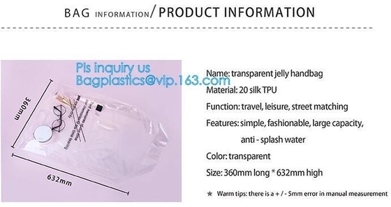 de buitensporige handtassen van zakken elegante transparante pvc, douanehandtassen maakten in China, het winkelen de dames van handtaspvc het winkelen handtas