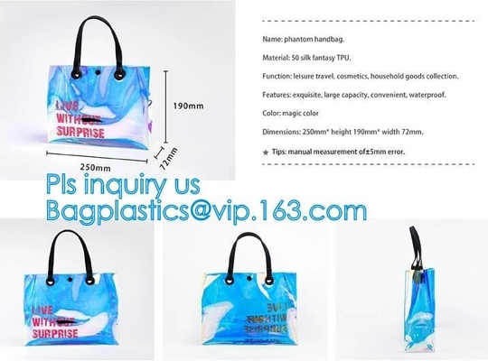 handtas van pvc van de damevrouw vormt de kosmetische, Duidelijke Plastic pvc-Handtassen voor Vrouwen, de kosmetische zak van Handtassenpvc, HANDVAT, CARRIE