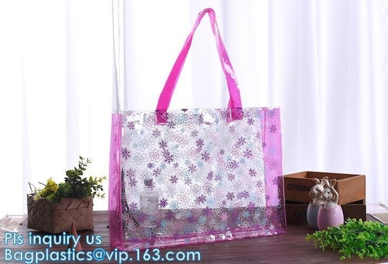 zak van het de schouderstrand van pvc de opblaasbare, Transparante Drawstring de Schouderhandtas van pvc, de Zak van Strandtote shoulder bag with inner