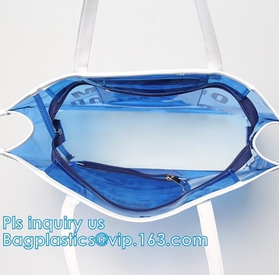 Van de Vrouwenhandtassen van de manierzomer van de Schouderzakken Transparant pvc Tote Beach Bags, Promotie het Strandzak van de Zomer Duidelijke pvc, peuter