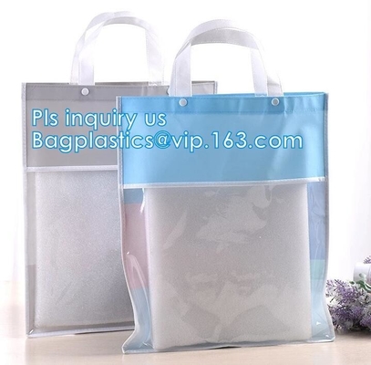waterdichte plastic het winkelen van pvc zak, het winkelen van eco vriendschappelijke wasbare plastic pvc zak, Duurzaam Vrouwen het Winkelen glanzend pvc aan
