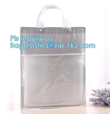 waterdichte plastic het winkelen van pvc zak, het winkelen van eco vriendschappelijke wasbare plastic pvc zak, Duurzaam Vrouwen het Winkelen glanzend pvc aan