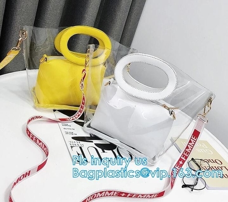 pu van de totalisatorzak de waterdichte handtas van het strandpakket, de Kleurrijke Handtas van pvc Pu voor Vrouw, de Vrouwenhandtas van de Strandzak met Katoenen Rop