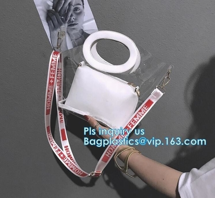 pu van de totalisatorzak de waterdichte handtas van het strandpakket, de Kleurrijke Handtas van pvc Pu voor Vrouw, de Vrouwenhandtas van de Strandzak met Katoenen Rop
