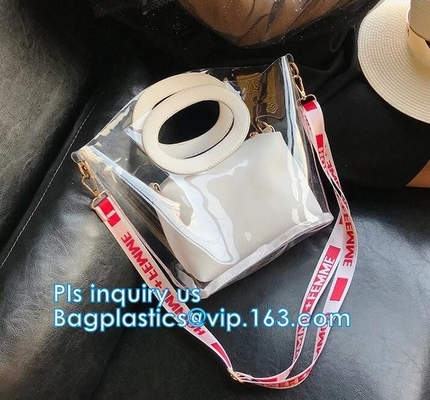 pu van de totalisatorzak de waterdichte handtas van het strandpakket, de Kleurrijke Handtas van pvc Pu voor Vrouw, de Vrouwenhandtas van de Strandzak met Katoenen Rop
