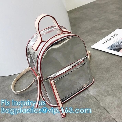 de vinylrugzak, Duidelijke Unisex- Transparante de Schoolrugzak van de Reiszak, pvc-Geteerd zeildoek Droge Rugzak, paste Duidelijke Childr aan