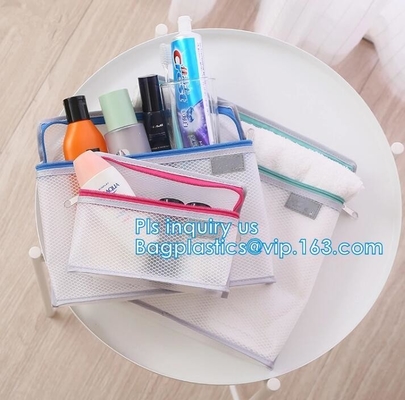 De nylon kosmetische Zak van Mesh Makeup/het kleine nylon netwerk maakt omhoog kosmetische zak, Reis Mesh Cosmetic Makeup Organizer Bag, netwerk