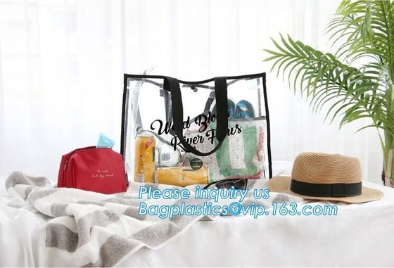 Zak van de de Handtasschouder van pvc van de zomer de Afneembare Vrouwen Transparante, van de het zand vinyltotalisator van de handvatschouderriem het strandzak van pvc duidelijke