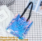 Biologisch afbreekbare Plastic het Winkelen Zakken die Tote Swimsuit Clear Vinyl-Make-up Vastgestelde Ritssluiting vouwen