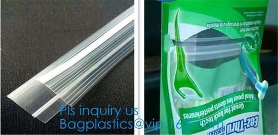PE & pp-van pvc voorziet de lange kettingspe dubbele kleur ritssluiting van een flens die voor ritssluitings plastic zakken wordt gebruikt, de wasmachine van de douaneritssluiting flang