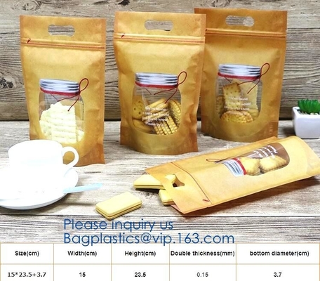 tribune op de doy zak van de ritssluitingszak, Voedsel het document van Kraftpapier van de verpakkingsritssluiting zakpe aluminium gelamineerde foliezak, snackvoedsel packagin