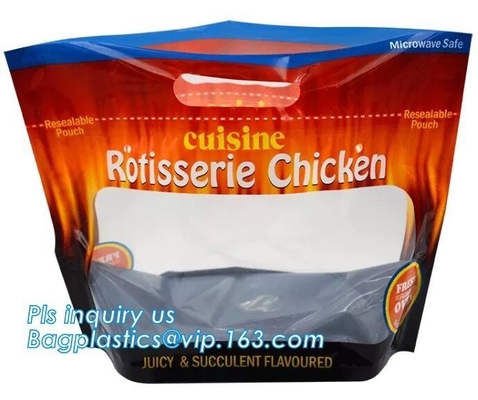 De hete zak van de braadstukkip/hete braadstuk plastic verpakkende zak voor eend, kip, vissen, Fried Chicken Packaging Clear Microwaveable