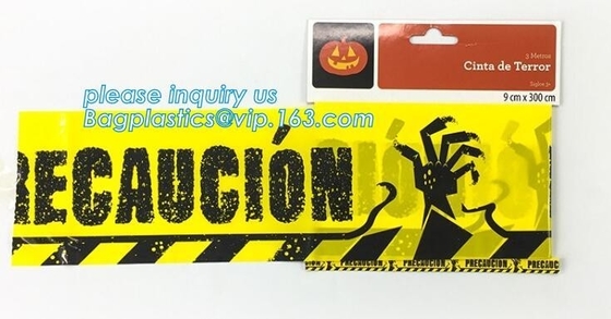 Halloween-van de het themawaarschuwing van de Verjaardagspartij de voorzichtigheidspe banden voor gebeurtenisdecoratie, Halloween-Voorzichtigheidsbanden, Halloween-Waarschuwing T
