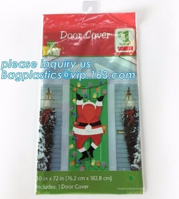 Van de de leverancierspartij van China van het Kerstmishuis de Bijkomende Gelukkige van de de Decoratiedeur affiche van de de Dekkingsdeur, deurdekking voor Kerstmis decorat