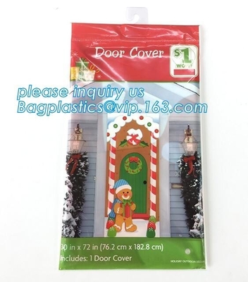 Van de de leverancierspartij van China van het Kerstmishuis de Bijkomende Gelukkige van de de Decoratiedeur affiche van de de Dekkingsdeur, deurdekking voor Kerstmis decorat
