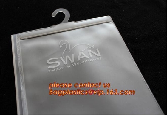 de plastic de hangerzak van het douanevliegtuig voor kleren, van de hangerpvc Zip lockkk van de Manierdouane de zak van de de verpakkingszak voor kleren verpakt bageas