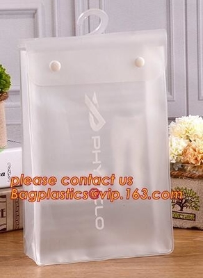 de plastic de hangerzak van het douanevliegtuig voor kleren, van de hangerpvc Zip lockkk van de Manierdouane de zak van de de verpakkingszak voor kleren verpakt bageas