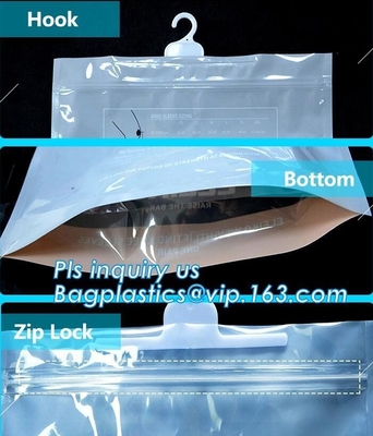 Van de het Handvathanger van de kantoorbehoeften de Vastgestelde Transparante Plastic Boog van het de Ritssluitingsslot Zak van Pvc Kosmetische met Zip lockkk, Zak F van de Hanger de Plastic Haak