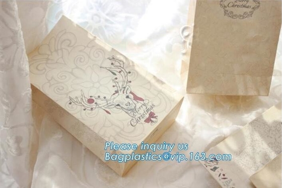 Aangepaste het Document van Browd Kraftpapier het Winkelen Zak met Handvatten voor Kleding, OEM Douane die Kleine Kerstmiswhit drukt van de Luxegift