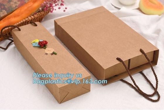 Maakte het luxe Aangepaste Goud Druk van de Embleem de volledige die kleur door 250gsm C1S Art Gift Shopping Paper Bag met Lintboog Han wordt gemaakt in reliëf