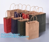 Bruine Kraftpapier-Document de Douanedruk Logo Shopping Tote Carrier van het Zakhandvat