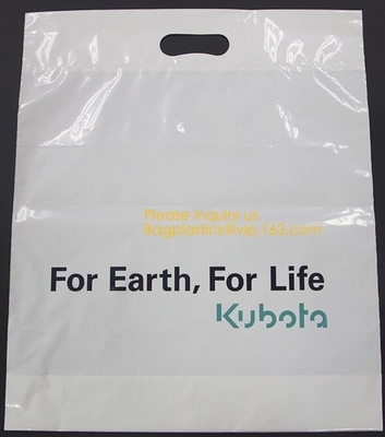 HDPE/LDPE van het het Flardhandvat van de matrijzenbesnoeiing van de de Douane de Plastic Koopwaar Kleinhandelszakken met de Eigen Fabrikant Shopping Bag van Logo Corn starc