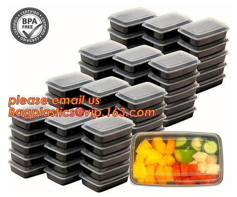 Haalt het plastic beschikbare plastiek van de voedselrang bentodoos met 4 compartiment, Container van het Containers de Plastic Lekvrije Voedsel weg