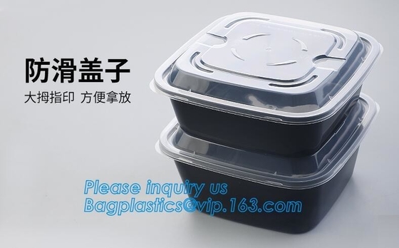 doos van de maaltijd prep bento van het 3 compartimenten de duurzame plastic voedsel, moderne de rang plastic verse doos van het stijlvoedsel/bentodoos/lunchdoos pac