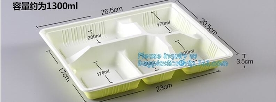 Beschikbare plastic het voedselcontainer 3 van pp compartimentencontainers/prep containers van de van de bentodoos/maaltijd, het vierkant van voedselcontainers