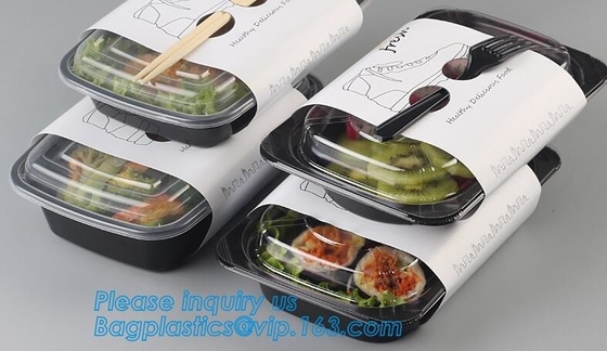 Plastic de lunchdoos 2 van de voedselcontainer compartiment, de dooscontainer van de bentolunch, het Luchtdichte snelle voedsel van de Microgolf Veilige kernachtigere doos
