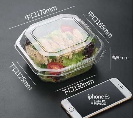 De beschikbare Plastic Voedsel kom van de Verpakkingssalade met deksel, de duidelijke kleine kom van de de soep plastic salade van het voedseldessert beschikbare packag