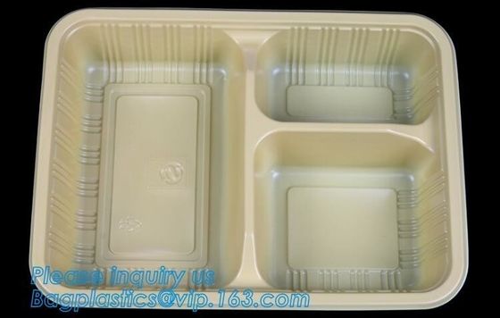 Bevroren het plastiek van de de rangblaar van het compartimentenvoedsel en het dienblad van de microgolfbol, Inpakkend Tray Disposable Food Plastic Package