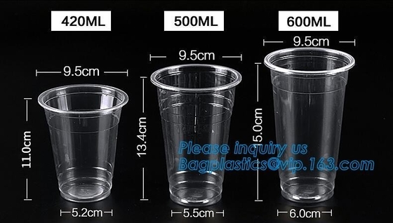 Van de drank transparante biodegradebale van de voedselrang 12oz 375ml koude het HUISDIEREN beschikbare plastic kop/luchtvaartlijn plastic het drinken kop