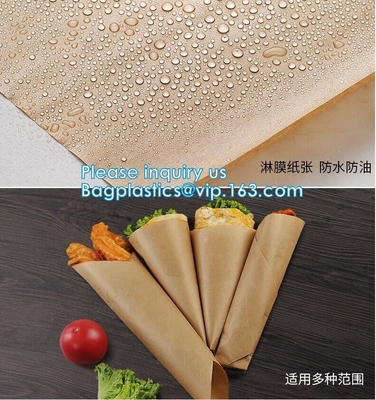 het vetvrije/verpakkende document van kraftpapier, verpakkend bruin kraftpapier-document Hoogwaardig Vetvrij document, hamburgeromslag bruin kraftpapier greasep